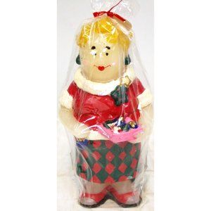 NEW Boston Warehouse Holiday Neighbors Candle Christmas Woman with Ornaments